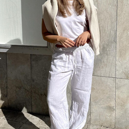 T-shirt basique femme en coton à col rond